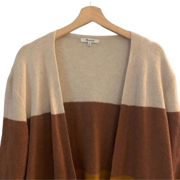MADEWELL Kent Striped Cardigan Sweater in Coziest Yarn Multicolor Size XS - Picture 4 of 7
